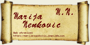 Marija Nenković vizit kartica